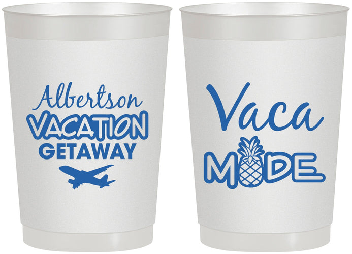 Personalized Family Vacation 22 oz Frosted Cups - Vacay Vibes Trip | 180055