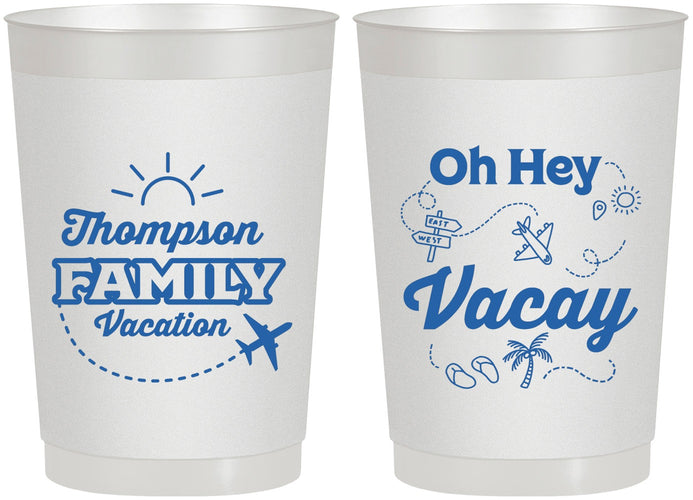 Personalized Family Vacation 22 oz Frosted Cups - Beach | 180056