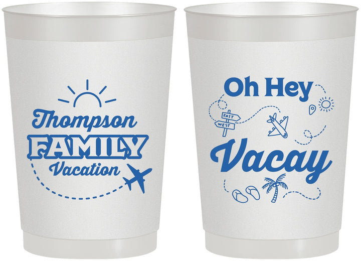 Personalized Family Vacation 22 oz Frosted Cups - Beach | 180056