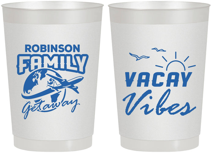 Personalized Family Vacation 22 oz Frosted Cups - Vacay Vibes | 180057