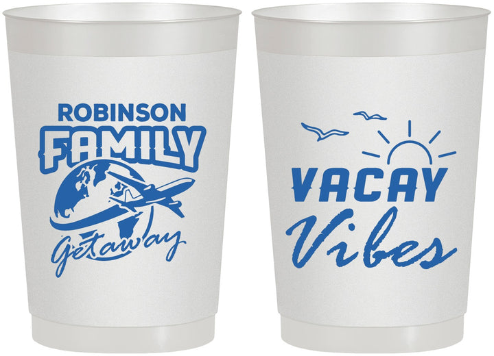 Personalized Family Vacation 22 oz Frosted Cups - Vacay Vibes | 180057