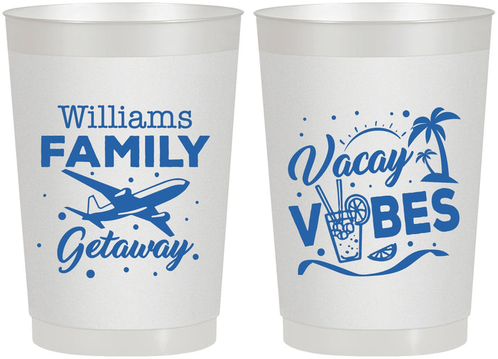 Personalized Family Vacation 22 oz Frosted Cups - Life Is Good At The Beach | 180058