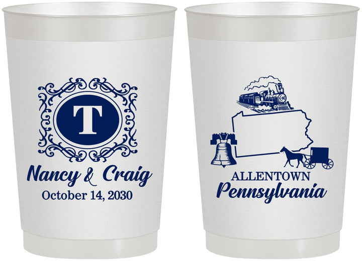 Personalized Wedding 22 oz Frosted Cups - Pennsylvania | 187