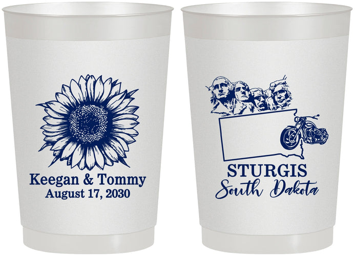 Personalized Wedding 22 oz Frosted Cups - South Dakota | 190