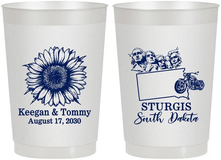 Personalized Wedding 22 oz Frosted Cups - South Dakota | 190