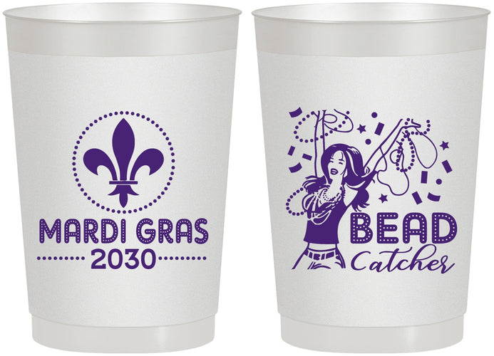 Personalized Mardi Gras 22 oz Frosted Cups - Bead Catcher Nola | 190000