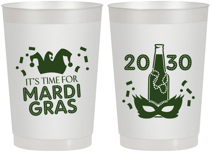 Personalized Mardi Gras 22 oz Frosted Cups - New Orleans | 190003