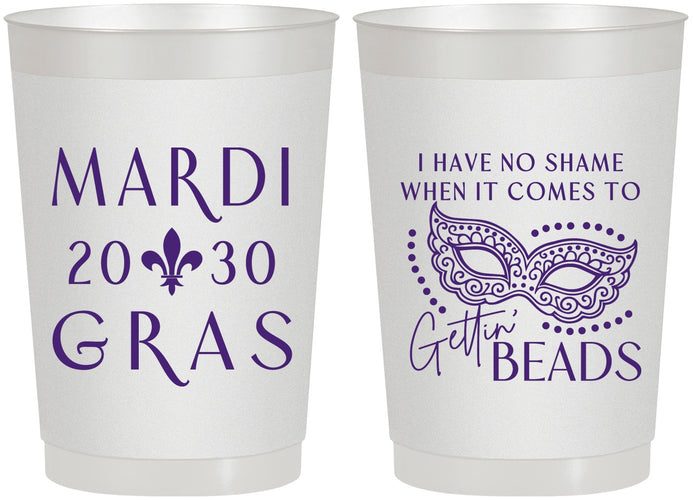Personalized Mardi Gras 22 oz Frosted Cups - Nola New Orleans | 190006