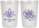 Personalized Mardi Gras 22 oz Frosted Cups - Fleur De Lis | 190010