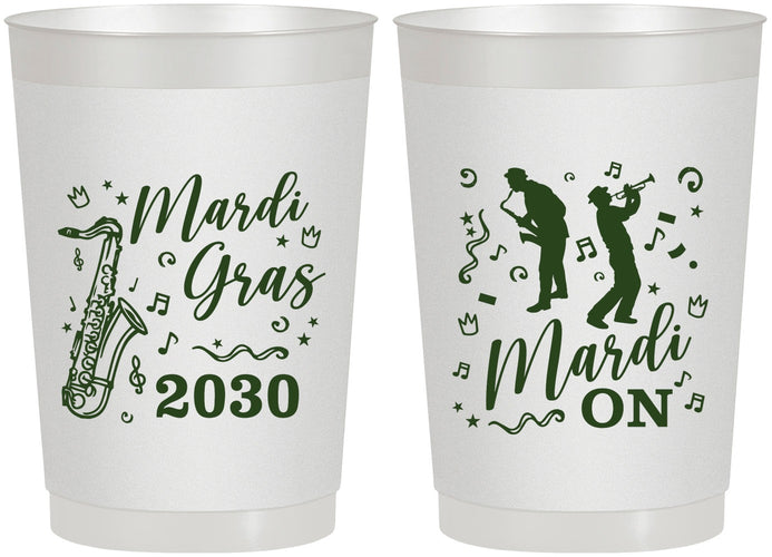 Personalized Mardi Gras 22 oz Frosted Cups - Mardi On Jazz | 190019