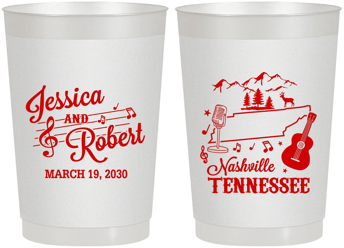 Personalized Wedding 22 oz Frosted Cups - Tennessee | 191