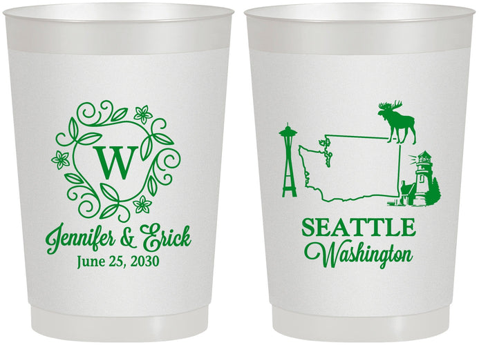Personalized Wedding 22 oz Frosted Cups - Washington | 196