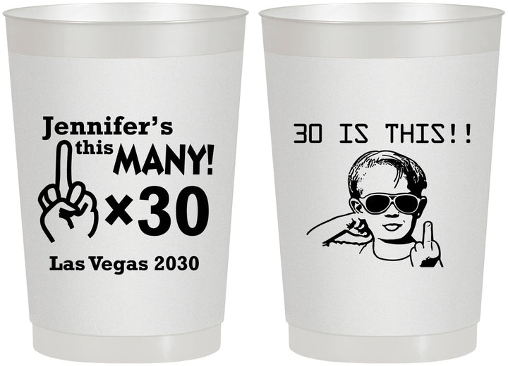 Personalized Birthday 22 oz Frosted Cups - 30th | 20000
