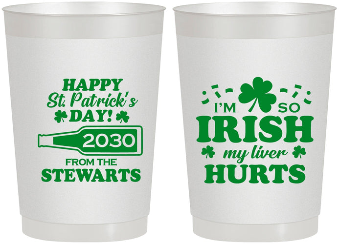 Personalized St Patricks Day 22 oz Frosted Cups - Irish My Liver Hurts | 200000