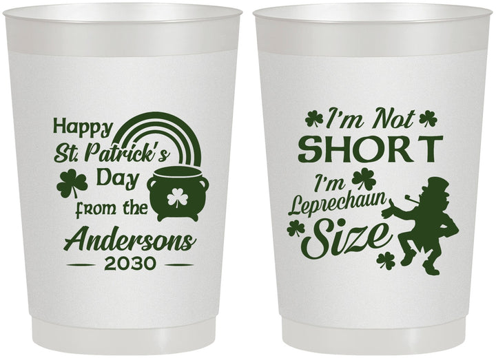 Personalized St Patricks Day 22 oz Frosted Cups - Leprechaun | 200001
