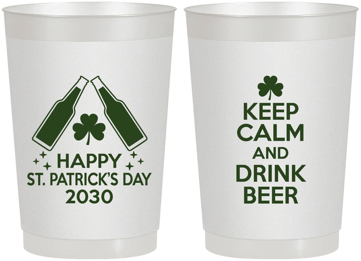 Personalized St Patricks Day 22 oz Frosted Cups - Clover Irish | 200005