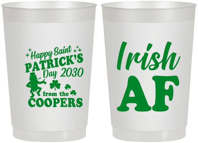 Personalized St Patricks Day 22 oz Frosted Cups - Irish Af Leprechaun | 200012