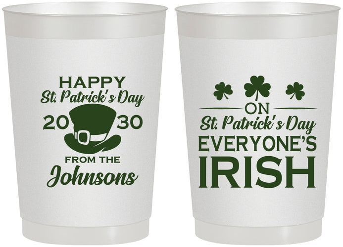 Personalized St Patricks Day 22 oz Frosted Cups - Irish Leprechaun | 200013