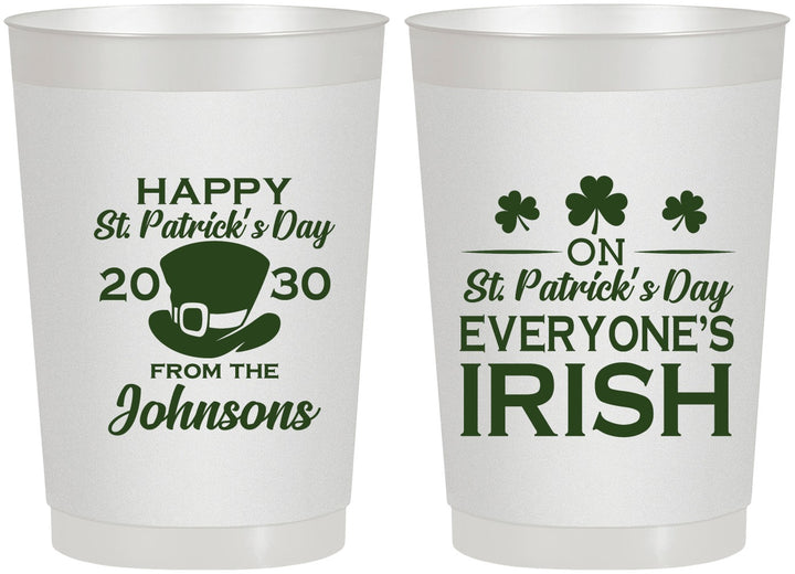 Personalized St Patricks Day 22 oz Frosted Cups - Irish Leprechaun | 200013