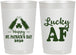 Personalized St Patricks Day 22 oz Frosted Cups - Lucky Af | 200017