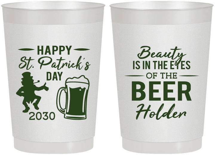 Personalized St Patricks Day 22 oz Frosted Cups - Leprechaun | 200019