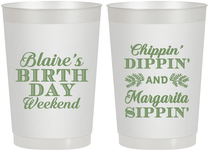 Personalized Birthday 22 oz Frosted Cups - Chippin Dippin Sippin | 20008