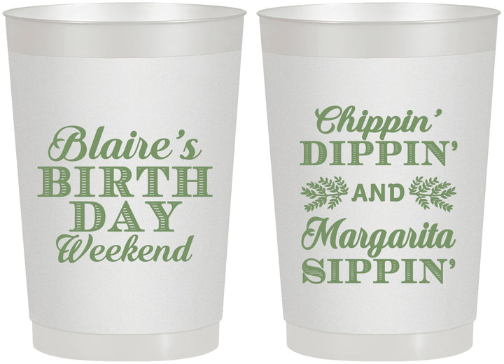Personalized Birthday 22 oz Frosted Cups - Chippin Dippin Sippin | 20008