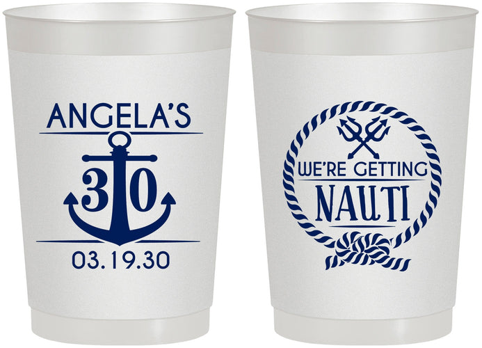 Personalized Birthday 22 oz Frosted Cups - 30th Nautical | 20010