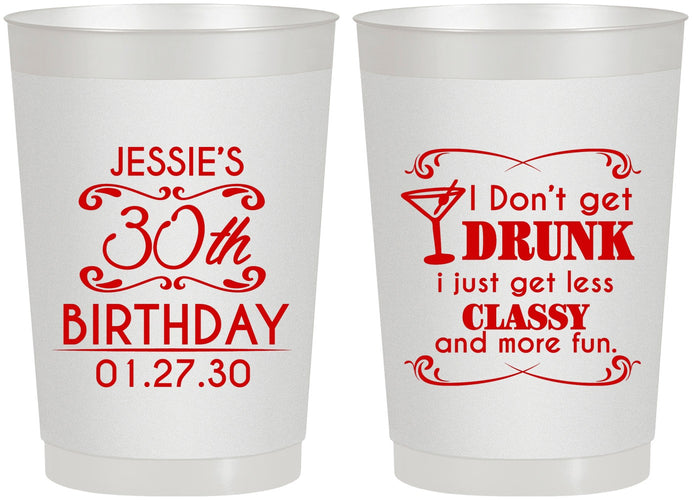Personalized Birthday 22 oz Frosted Cups - Dirty 30 | 20011