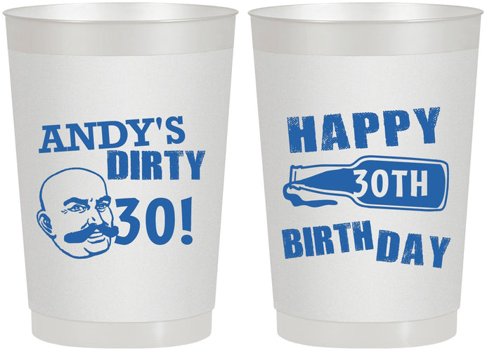 Personalized Birthday 22 oz Frosted Cups - 30th | 20012