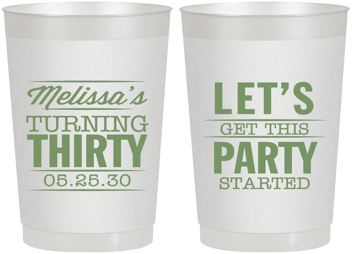Personalized Birthday 22 oz Frosted Cups - 30th | 20017