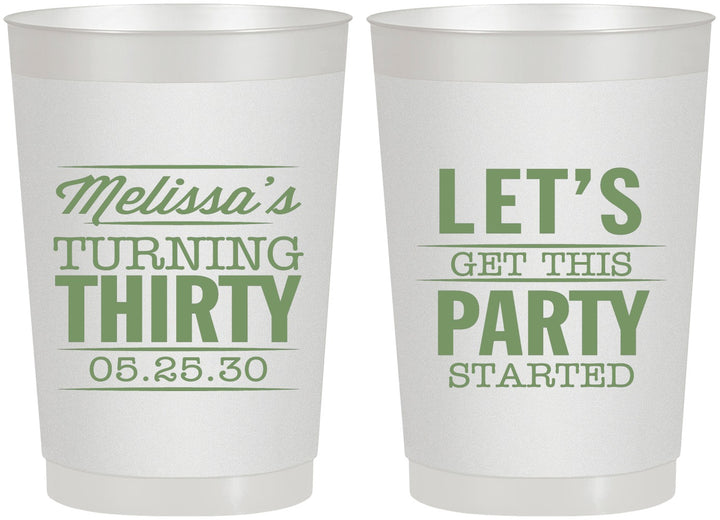 Personalized Birthday 22 oz Frosted Cups - 30th | 20017
