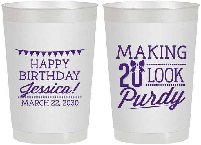 Personalized Birthday 22 oz Frosted Cups - 20th | 20021