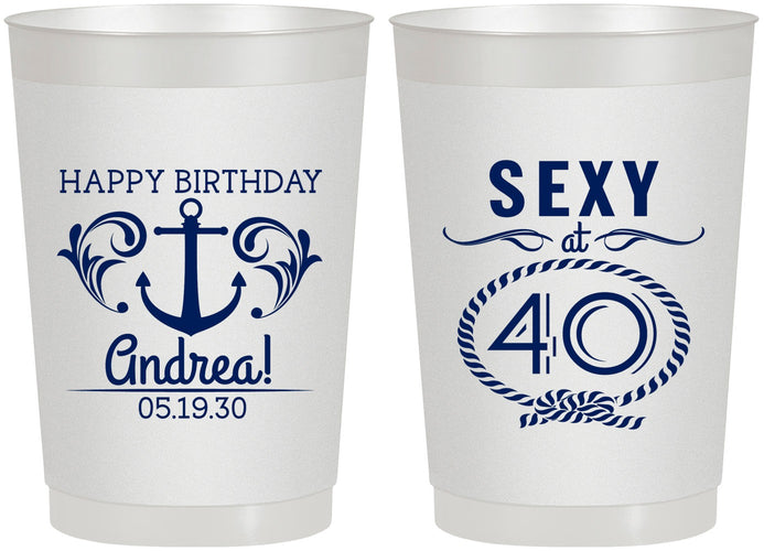 Personalized Birthday 22 oz Frosted Cups - Sexy At 40 | 20027