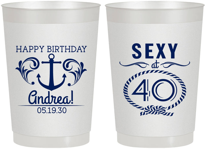 Personalized Birthday 22 oz Frosted Cups - Sexy At 40 | 20027