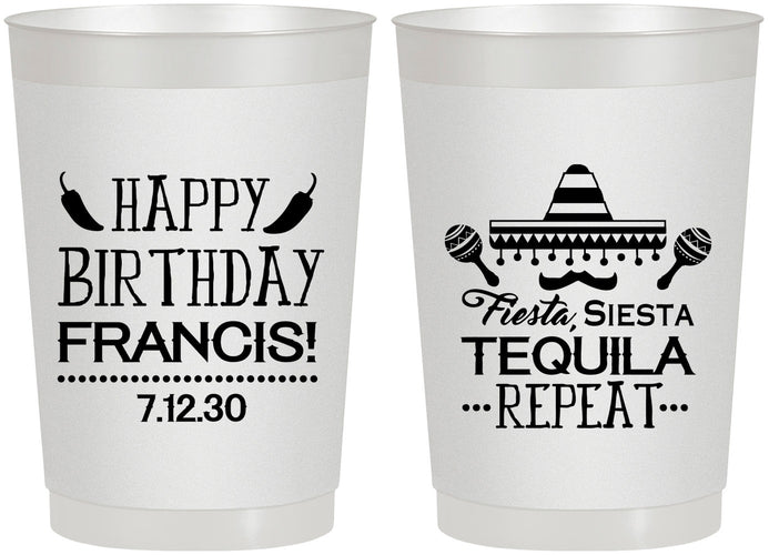 Personalized Birthday 22 oz Frosted Cups - Fiesta Siesta Tequila | 20030