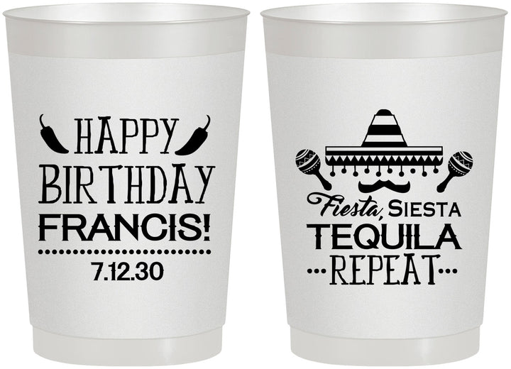 Personalized Birthday 22 oz Frosted Cups - Fiesta Siesta Tequila | 20030