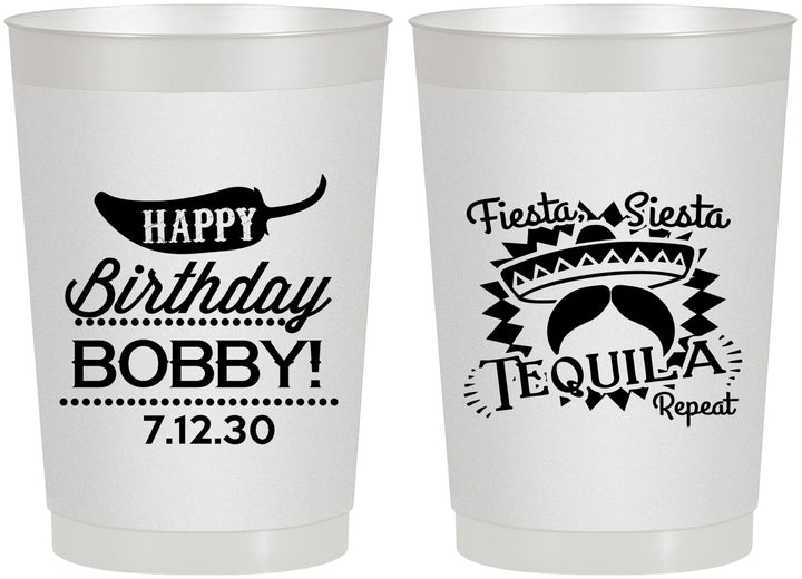 Personalized Birthday 22 oz Frosted Cups - Fiesta Siesta Tequila | 20032
