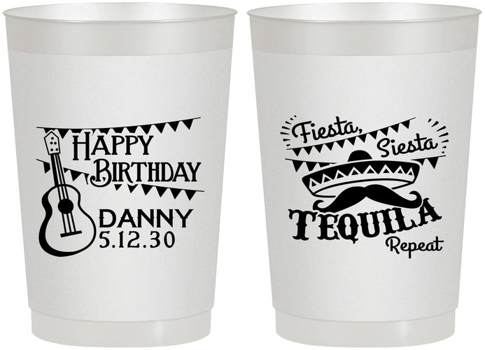 Personalized Birthday 22 oz Frosted Cups - Fiesta Siesta Tequila | 20033
