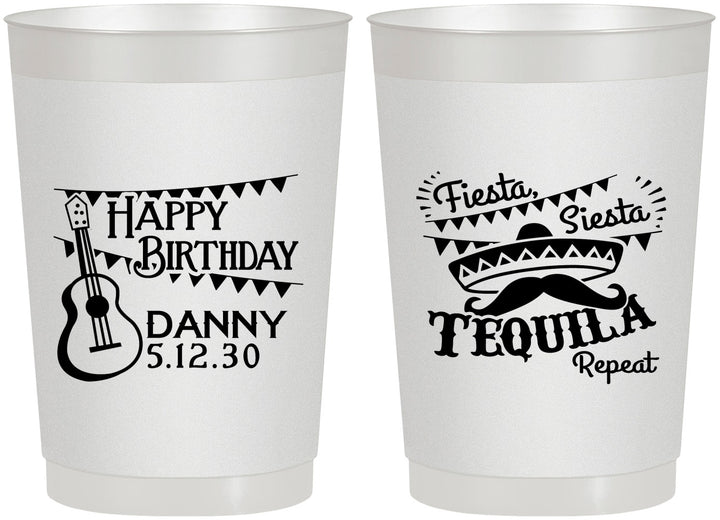 Personalized Birthday 22 oz Frosted Cups - Fiesta Siesta Tequila | 20033