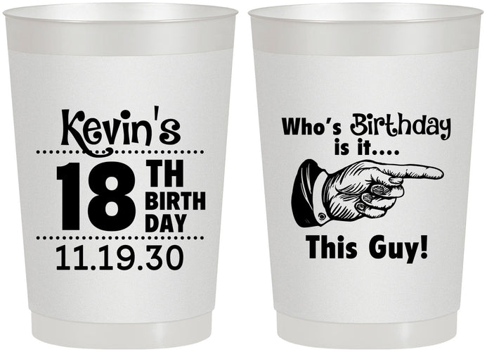 Personalized Birthday 22 oz Frosted Cups - 18th | 20046