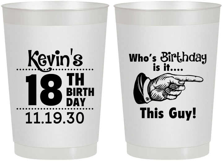 Personalized Birthday 22 oz Frosted Cups - 18th | 20046