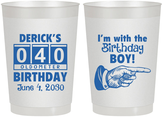 Personalized Birthday 22 oz Frosted Cups - 40th | 20047