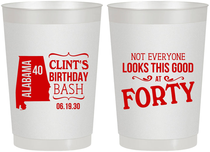 Personalized Birthday 22 oz Frosted Cups - 40th | 20050