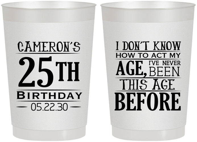 Personalized Birthday 22 oz Frosted Cups - 25th | 20054