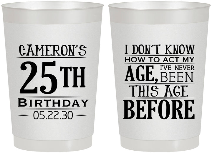Personalized Birthday 22 oz Frosted Cups - 25th | 20054
