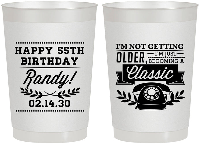 Personalized Birthday 22 oz Frosted Cups - 55th Classic Phone | 20058