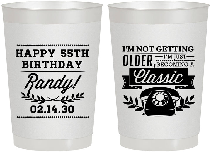 Personalized Birthday 22 oz Frosted Cups - 55th Classic Phone | 20058