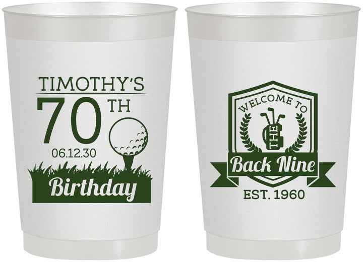 Personalized Birthday 22 oz Frosted Cups - 70th Golf | 20061