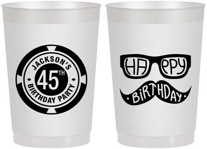 Personalized Birthday 22 oz Frosted Cups - 45th Las Vegas | 20064